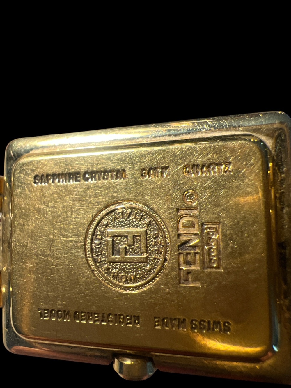 Fendi Gold Rectangular Bracelet Watch - Picture 3 of 5